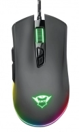 Trust Gaming GXT 900 Qudos RGB Mouse, 100 - 15000 dpi, 7 Programmable button, Advanced software for programming buttons and light effects, Full RGB LED lighting with rainbow wave effect, 1,8 m USB, Black 