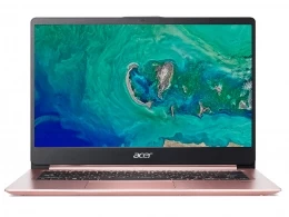 ACER Swift 1 Sakura Pink (NX.A9UEU.00D), 14.0" IPS FHD (Intel Pentium Silver N6000 4xCore 1.1-3.3GHz, 8GB (1x8) LPDDR4 RAM, 512GB PCIe NVMe SSD, Intel UHD Graphics, CR, WiFi6-AX/BT5.1, FPS, Backlit, 3cell, HD Webcam, RUS, No OS, 1.3kg, 14.95mm) 