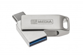 16GB USB3.2 MyMedia (by Verbatim) MyDual USB Drive Metal casing, USB A + USB-C, Strong metal housing with swivel, Reversible connector (Read 80 MByte/s, Write 30 MByte/s) thumbnav 2