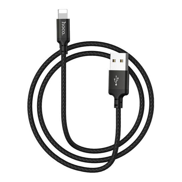Cable  USB to Lightning   HOCO “X14 Times speed”,  2m,  Black, up to 2.0A, Charging Data Cable, Outer material: PVC photo 3