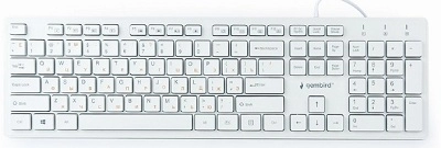 Gembird KB-MCH-03-W-RU "Chocolate" Multimedia, Slimline keyboard with "chocolate" type keys, USB, White photo 1