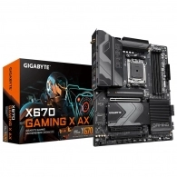 GIGABYTE X670 GAMING X AX, Socket AM5, AMD X670, 20Phases, Dual 4xDDR5-6400, APU AMD graphics, HDMI, 3xPCIe 4.0 X16, 4xSATA3, RAID, 4xM.2 PCIe 5.0, ALC1220-VB HDA, 2.5GbE LAN, WiFi6E/BT5.2, 2xUSB-C Gen2x2, 2xUSB3.2 Gen2, 8xUSB3.2, RGB Fusion 2.0, ATX 