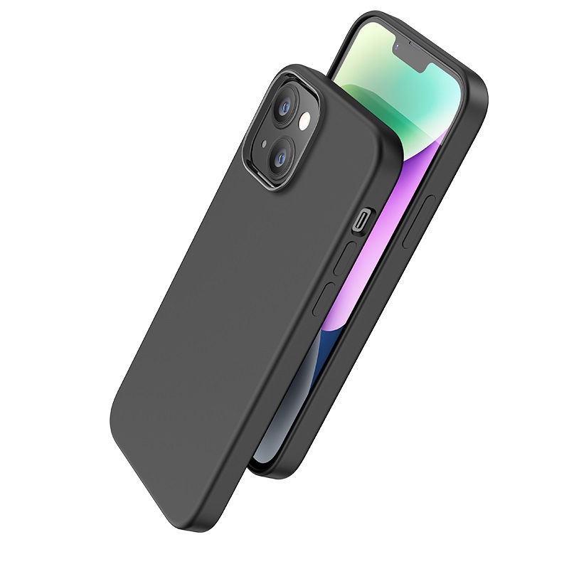 Case  HOCO Pure series for Apple iPhone 14 Pro, Black, Liquid silicone material, Skin-friendly feel, Outdoor-grade shock-proof, Anti-drop, Anti-fingerprint photo 1