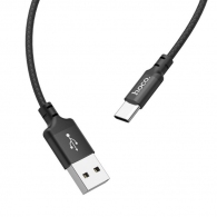 Cable  USB to USB-C HOCO “X14 Times speed”,  2m,  Black, up to 2.0A, Charging Data Cable, Outer material: PVC thumbnav 1