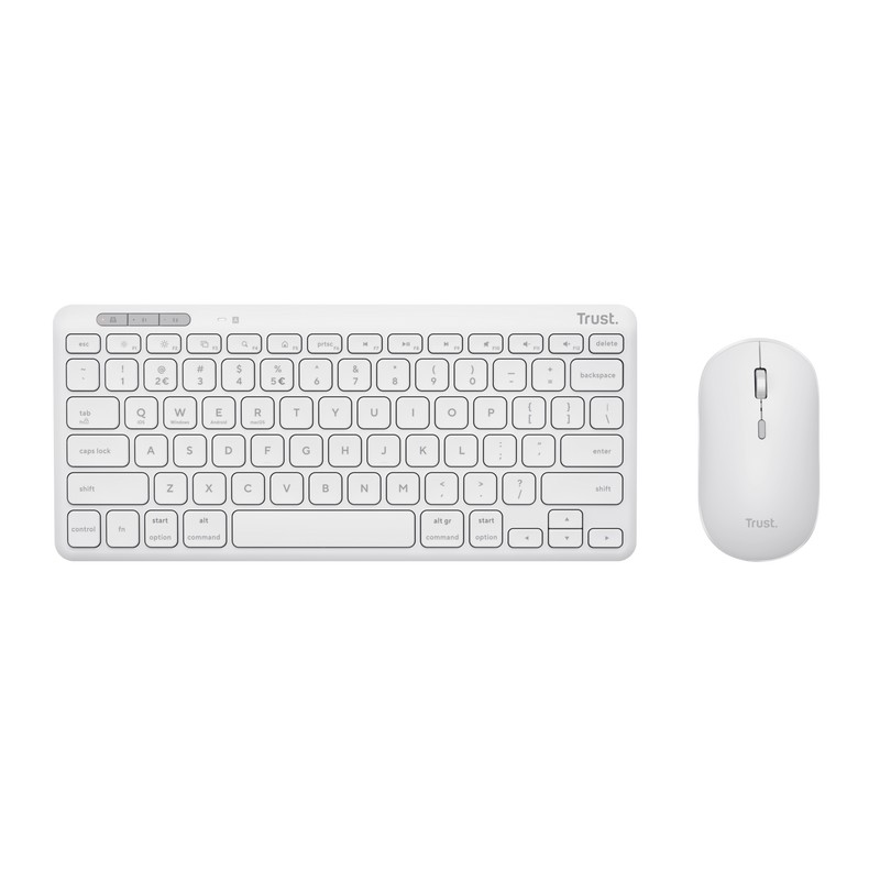Беспроводная клавиатура и мышьTrust Lyra Multi-Device / BT5.0 / White photo 1 Беспроводная клавиатура и мышьTrust Lyra Multi-Device / BT5.0 / White photo 1
