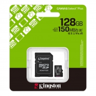 Карта памяти microSD  128GB Kingston Canvas Select Plus, 150MB/s + SD adapter thumbnav 1