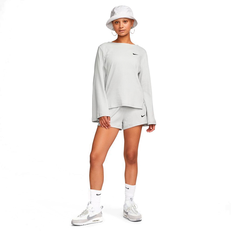 Шорты Nike W NSW RIB JRSY SHORT L Серый Женский photo 4