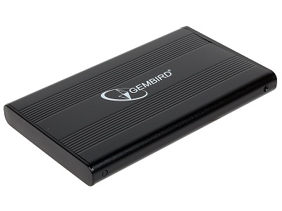 Gembird EE2-U2S-5, External enclosure for 2.5'' SATA HDD with USB interface, mini-USB 5pin connector, Aluminium case, Black photo 1