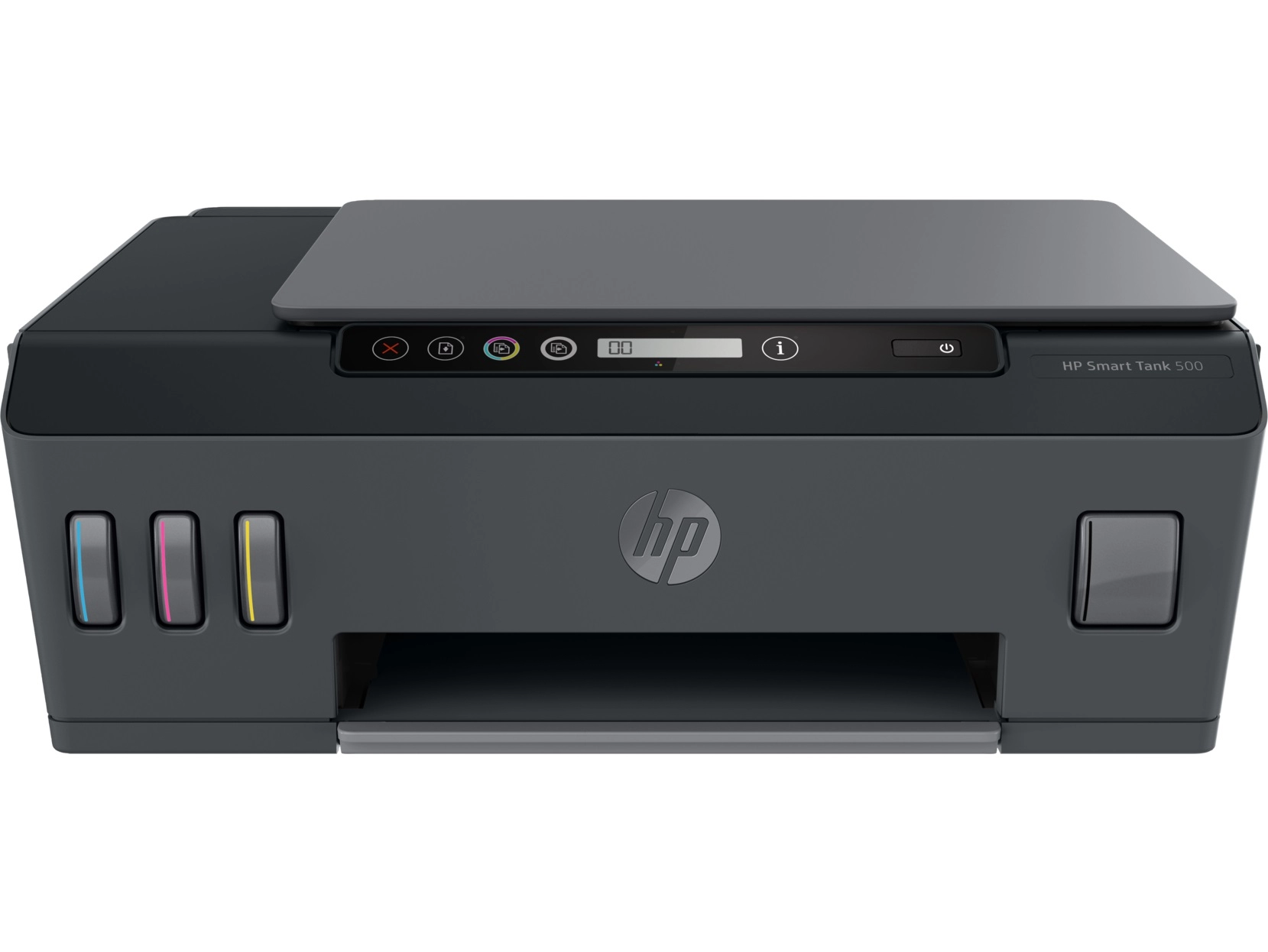 MFD CISS HP Smart Tank 500, Black/Gray, A4, up to 11ppm/5ppm black/color, up to 4800x1200 dpi, Scan 1200 x 1200, Up to 800 p/m, 800Mhz, 256 Mb, 7 segment LCD, Hi-Speed USB 2.0, (3*GT53XL Black 135ml, 1*GT52 C/M/Y) photo 1