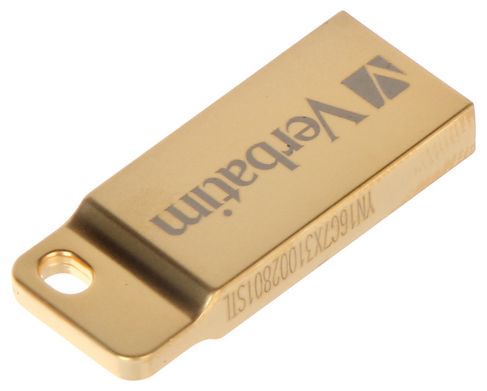 32GB USB3.0 Verbatim Metal Executive, Gold, Metal casing, Compact and lightweight, Metal ring included (Read up to 80 MByte/s, Write up to 25 MByte/s) photo 2