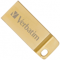 32GB USB3.0 Verbatim Metal Executive, Gold, Metal casing, Compact and lightweight, Metal ring included (Read up to 80 MByte/s, Write up to 25 MByte/s) thumbnav 1