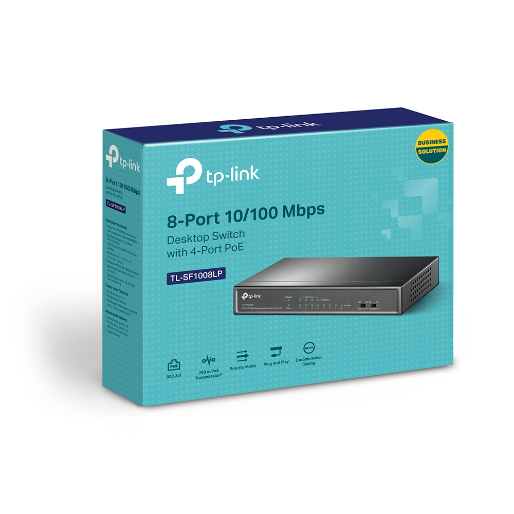 PoE Коммутатор TP-LINK TL-SF1008LP / 8 port / 100Mb / RJ45 / steel case photo 3