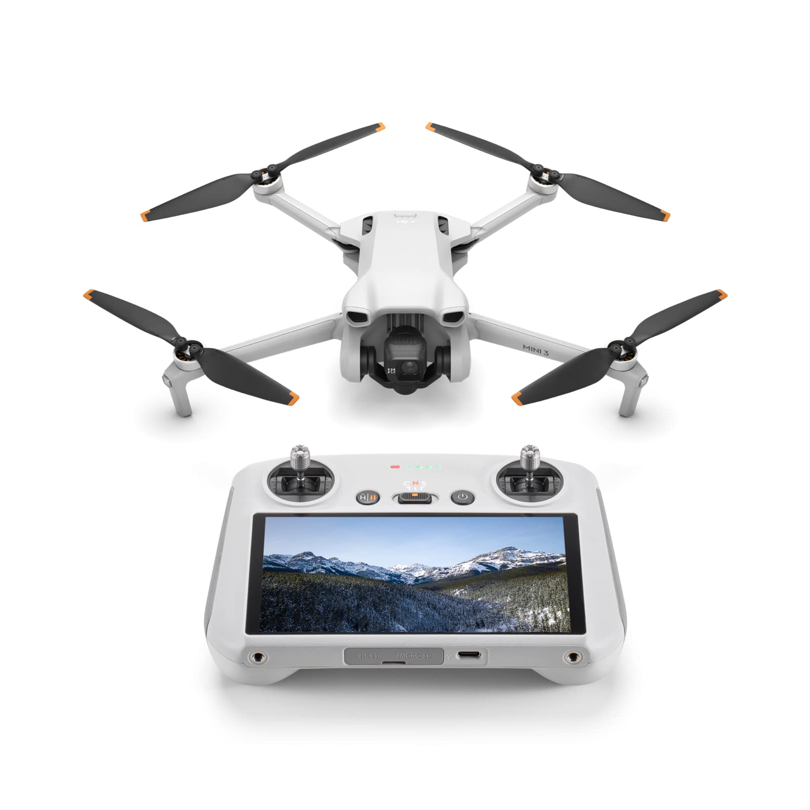 Drona DJI Mavic Mini 3 + Smart Controller  / Portable Drone, RC, 12MP photo, 4K 30fps/FHD 60fps camera with gimbal, max. 4000m height / 57.6kmph speed, max. flight time 34min, Battery 2453 mAh, 248g photo 1