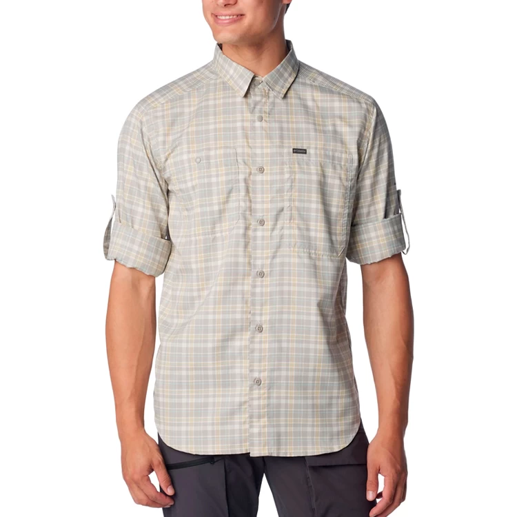 Camasa pt bărbați Columbia Silver Ridge Utility Lite Plaid Long Sleeve Shirt S Gri photo 4