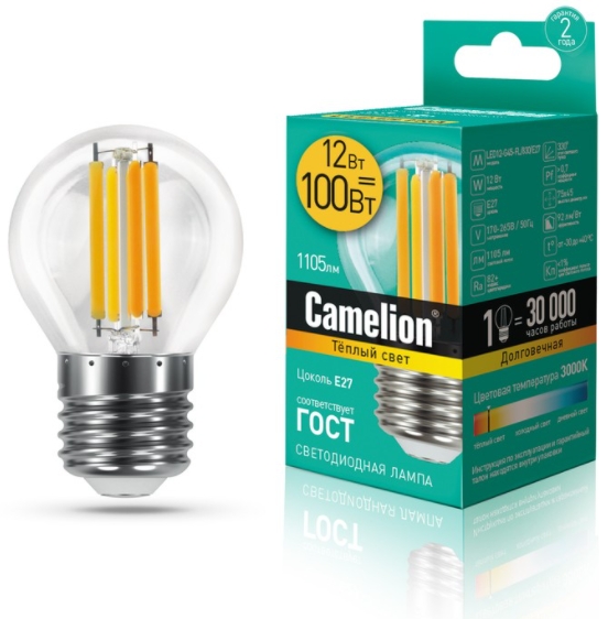 Bec LED Camelion LED12-G45-FL/830/E27 photo 1 Bec LED Camelion LED12-G45-FL/830/E27 photo 1