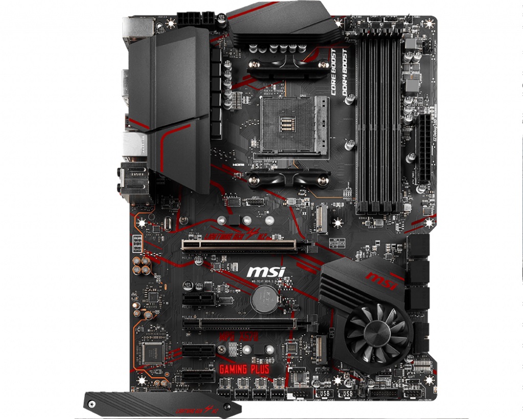 MSI MPG X570 GAMING PLUS, Socket AM4, AMD X570, Dual 4xDDR4-4400+, APU AMD graphics, HDMI, 2xPCIe4.0 X16, 6xSATA3, RAID, 2xM.2 Gen4.0 x4 slot, 3xPCIe X1, ALC1220 7.1ch HDA, GbE LAN, 8xUSB3.2 Gen1, 2xUSB3.2 Gen2(TypeA+C), RGB Mystic Light, ATX photo 1