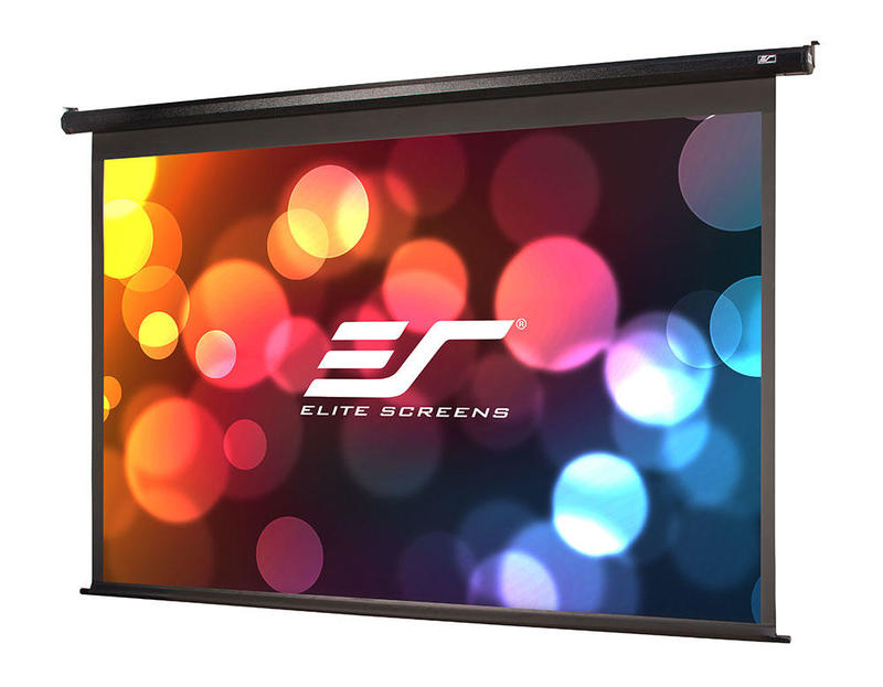 Elite Screens 100” (16:9) 222 x 125 cm, Electric Projection Screen, Spectrum Series with IR/Low Voltage 3-way wall box, Black photo 1 Elite Screens 100” (16:9) 222 x 125 cm, Electric Projection Screen, Spectrum Series with IR/Low Voltage 3-way wall box, Black photo 1