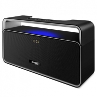 SVEN PS-185, Bluetooth Portable Speaker, 10W RMS, Support for iPad & smartphone, Bluetooth, LED display, clock and alarm, FM tuner, USB & microSD, built-in lithium battery -2000 mAh, AUX stereo input, Headset mode, USB or 5V DC power supply, Black thumbnav 1