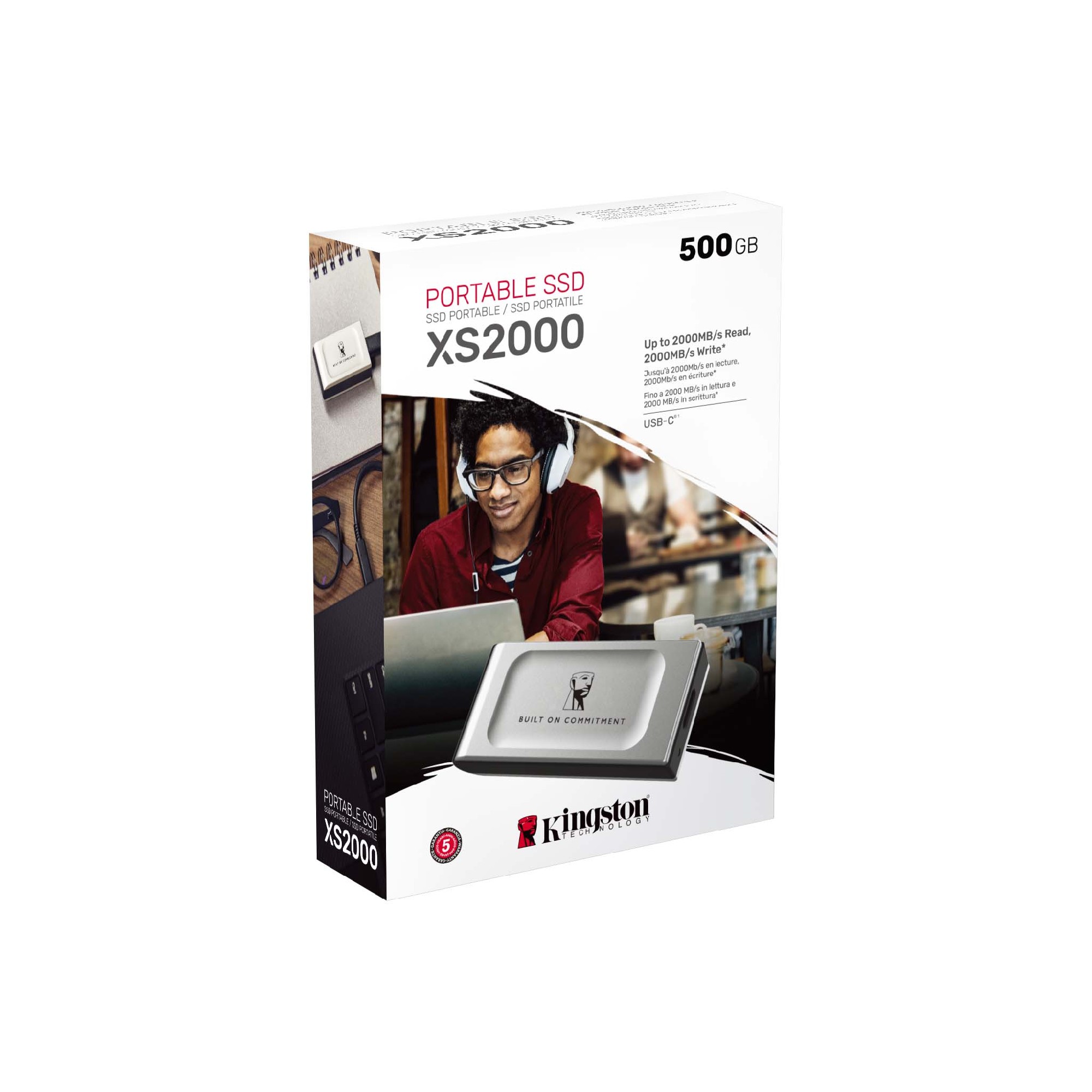 Портативный накопитель SSD Kingston XS2000, 500ГБ, USB Type-C 3.2 Gen 2x2 photo 3