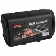 Гантель наборная 20 кг YORK Black Cast Iron Dumbbell Spinlock in PVC case thumbnav 2