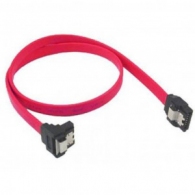 SATA Data Cable - 0.8m - Cablexpert CC-SATAM-DATA90-0.8M, Serial ATA III 50cm data cable with 90 degree bent connector, bulk packing, metal clips with 90 degree bent connector thumbnav 1