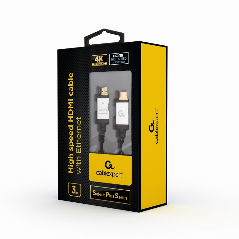 Cable HDMI  CCB-HDMIL-3M, 3m, male-male, Select Plus Series, High speed HDMI cable with Ethernet, Supports 4K UHD resolutions at 60 Hz, Durable nylon braiding and premium style connectors photo 3