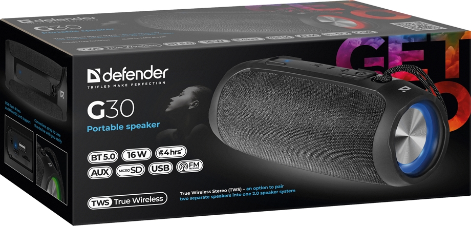 Boxa portabila Defender G30 Negru photo 8