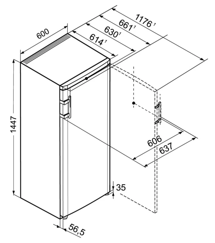 Frigider cu o usa Liebherr Ksl3130 / 297 l / 144.7 cm / A++ / Gri photo 5