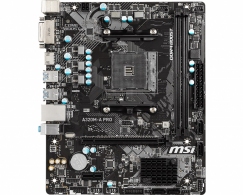 MSI A320M-A PRO, Socket AM4, AMD A320, Dual 2xDDR4-3200, APU AMD graphics, DVI, HDMI, 1xPCIe X16, 4xSATA3, RAID, 1xPCIe X1, ALC892 HDA, GbE LAN, 6xUSB3.2 Gen1, mATX thumbnav 1
