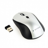 Gembird MUSW-4B-02-BS, Wireless Optical Mouse, 2.4GHz, 4-button, 800/1200/1600dpi selectable by the button, Nano Reciver, USB, Black/Silver thumbnav 1