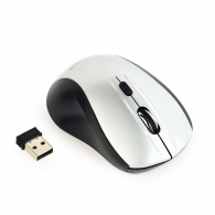 Gembird MUSW-4B-02-BS, Wireless Optical Mouse, 2.4GHz, 4-button, 800/1200/1600dpi selectable by the button, Nano Reciver, USB, Black/Silver thumbnav 2
