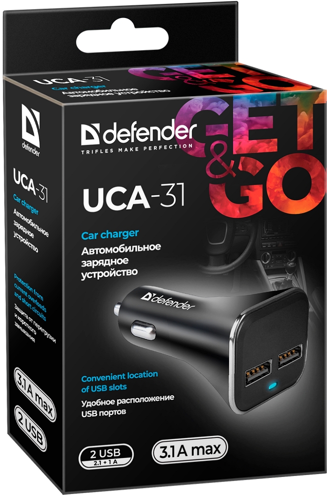 Incarcator auto p/u telefon mobil Defender UCA31 photo 3