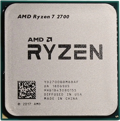 AMD Ryzen 7 2700, Socket AM4, 3.2-4.1GHz (8C/16T), 4MB L2 + 16MB L3 Cache, No Integrated GPU, 12nm 65W, Unlocked, tray photo 1