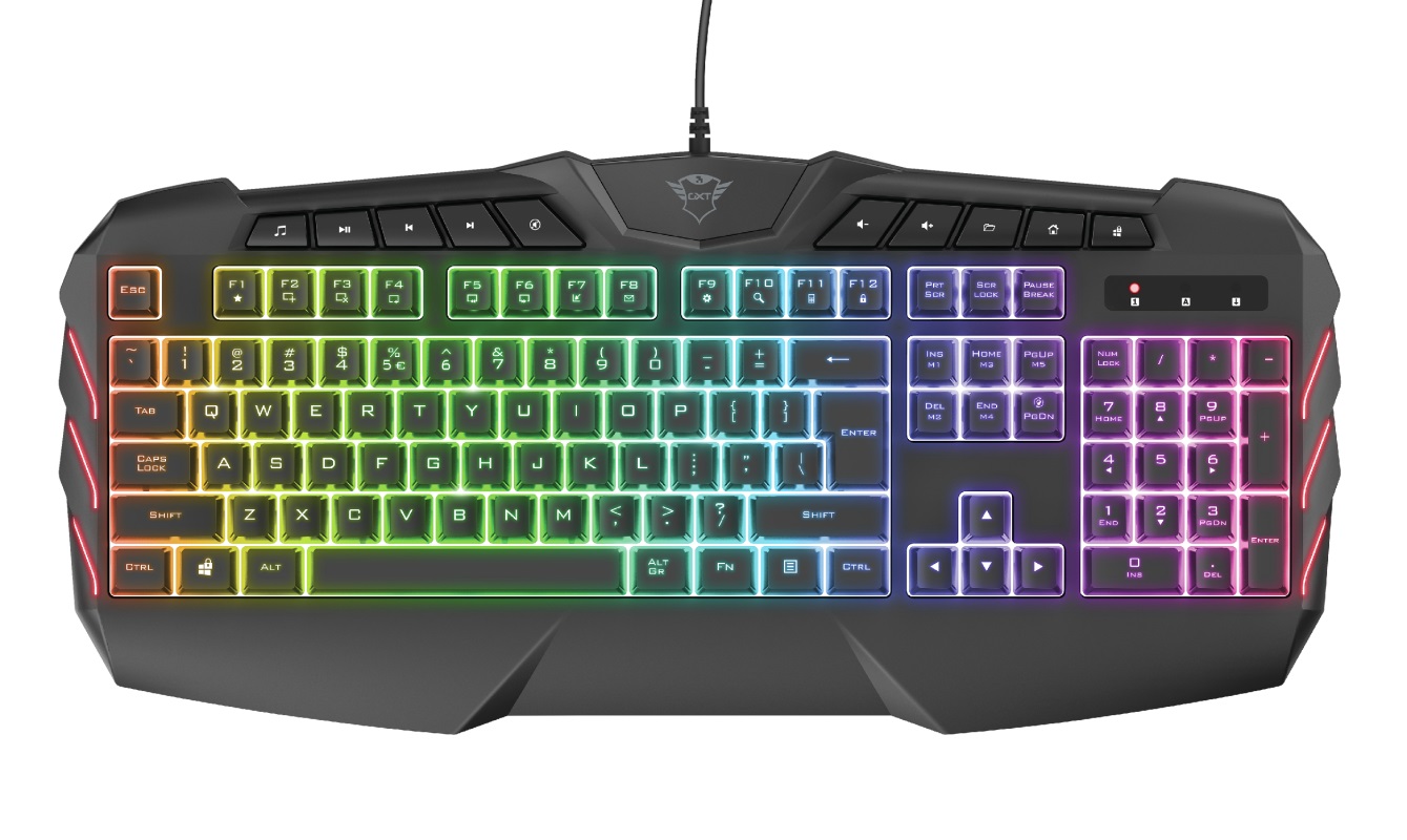 Trust Gaming GXT 881 ODYSS Semi-Mechanical Keyboard, Backlight (RGB), 10 Direct access keys and 12 multimedia keys for quick control, AnMulticolour LED illumination in 6 different light modes and adjustable brightness, USB, RU, Black photo 1