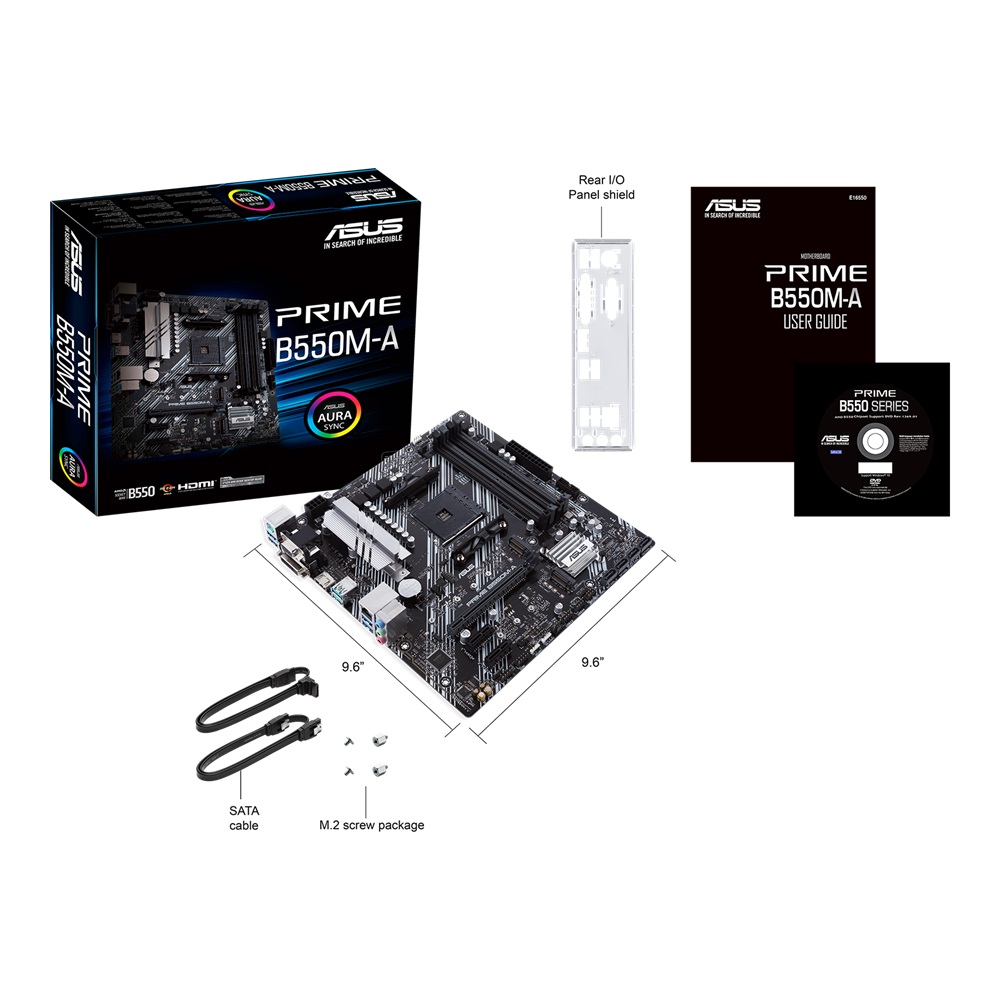 ASUS PRIME B550M-A, Socket AM4, AMD B550, Dual 4xDDR4-4600, APU AMD graphics, VGA, DVI, HDMI, 1xPCIeX16 4.0, 4xSATA3, RAID, 2xM.2 4.0 slot, 2xPCIeX1, ALC887 HDA, 1xGbE LAN, 2xUSB3.2 Gen 2, 6xUSB3.2, Aura Sync RGB, 5X III, mATX photo 5