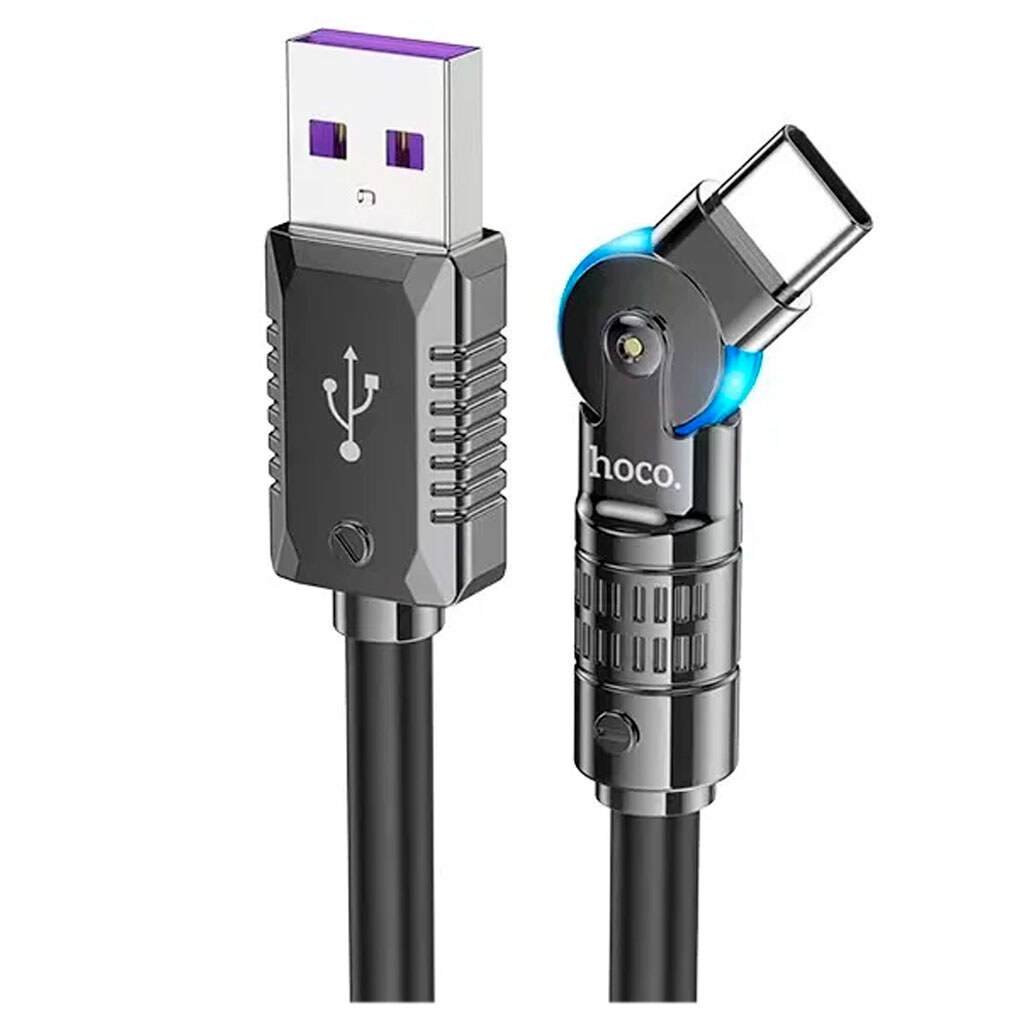 Cablu USB la USB-C HOCO “U118 Triumph” / 1.2m / Zinc alloy / 60W / up to 3A / Black photo 1