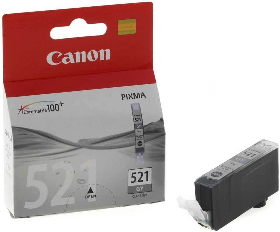 Ink Cartridge Canon CLI-521 GY, gray 9ml for iP3600/4600/4700/MP540/620/630/980 photo 1