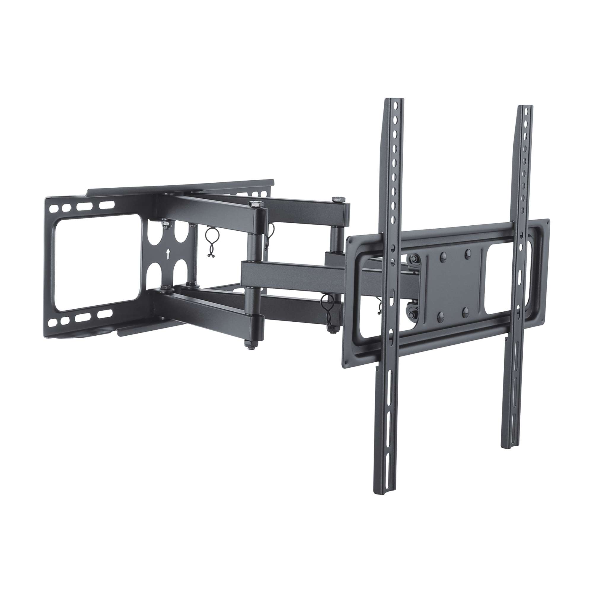 TV-Wall Mount for 32-80" - PureMounts "FM50-600", Tilted, up to 60kg, Tilt:+5°/- 15°, swivel: 180°, level: +/- 3°, 69-615 mm wall distance, max.VESA 600x400, Steel black photo 1