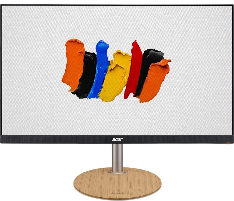 23.8" ACER IPS LED ConceptD CP1241YV ZeroFrame Black/Silver/Wood (2ms, 2M:1, 250cd, 1920x1080, 178°/178°, Refresh Rate 165Hz, DCI-P3 95%, DELTA E<2, HDR, 2 x HDMI, DisplayPort, AMD FreeSync, Speakers 2 x 2W, Height Adjustment, Audio Line-out, VESA) photo 1