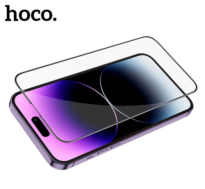 Screen Protector  HOCO G12 Tempered Glass (unpackaged) for  Apple iPhone 14 Pro,  Full screen HD, 5D large Arc Tempered Glass, Ultra-Smooth, Anti-fingerprint, Anti-oil, Sensitive touch screen, Oil-proof, Scratch-proof photo 1