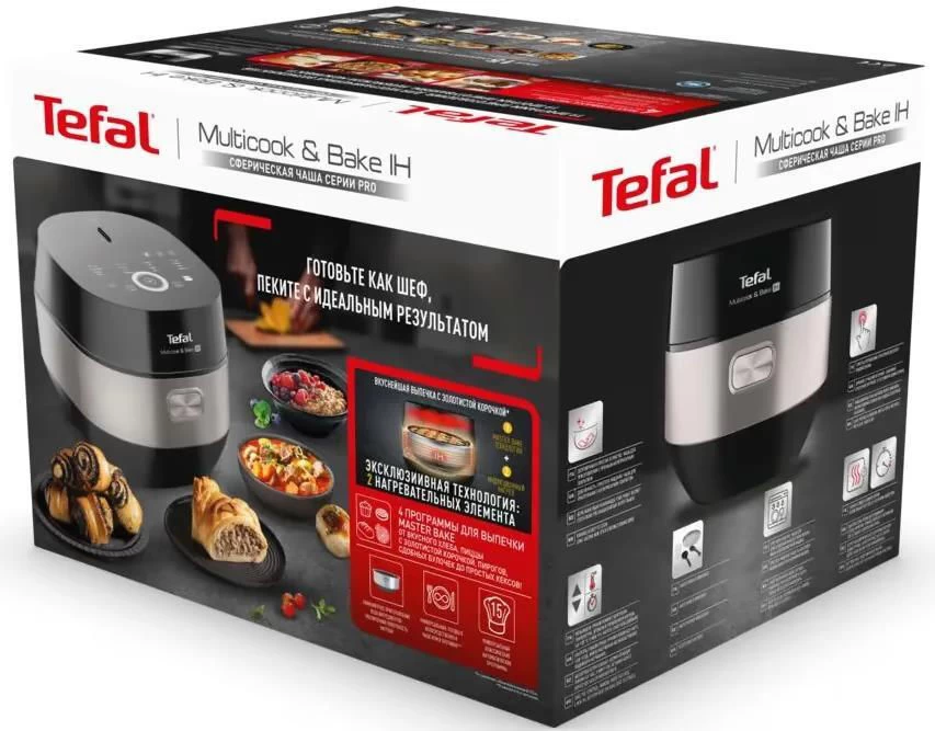 Мультиварка Tefal RK908A34 /5 л и более / 1500 / 19авто-программ / Черный с нержавеющей сталью photo 6