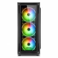 Корпус Sharkoon TK4 RGB / w/oPSU / Side panel / 4x120mm A-RGB LED / ATX / Black thumbnav 2