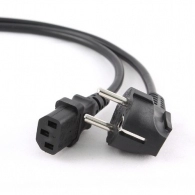 Power cord PC-186-VDE-5M, 5m, Schuko input and right angled C13 output, with VDE approval, Black 