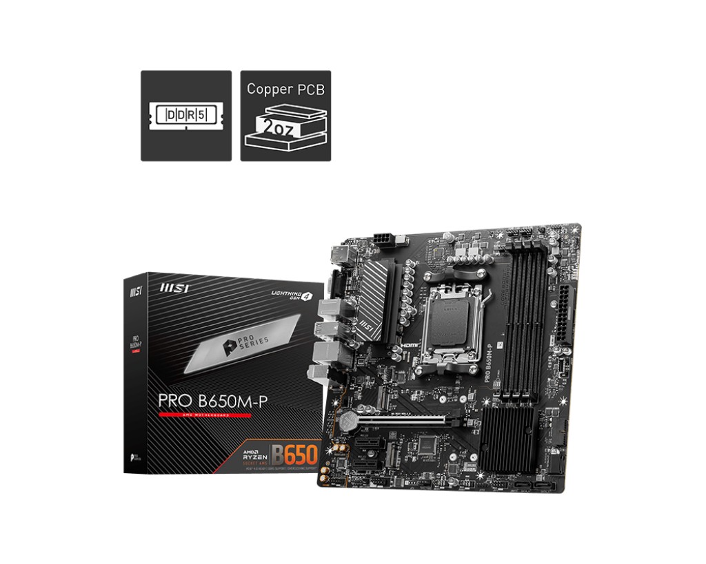 Placa de baza MSI PRO B650M-P / AM5 / B650 / DDR5 / mATX photo 1