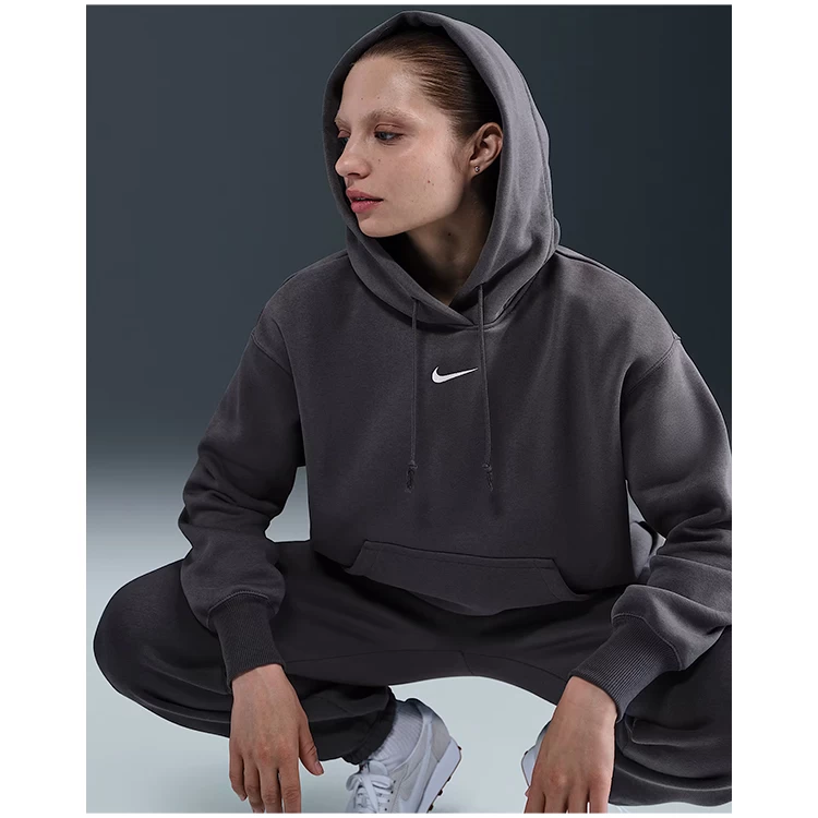 Jacheta Nike W NSW STYLE FLC PO HOODIE OS XL Gri Femei photo 4