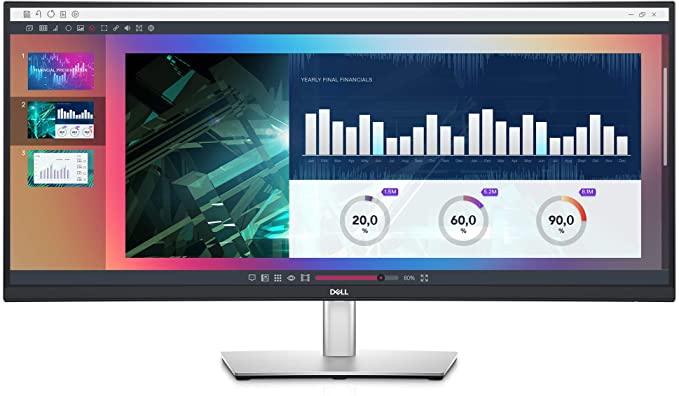 34.0" DELL IPS LED P3421W Curved Black (5ms, 21:9, 300M:1, 300cd, 3440 x 1440, 178°/178°, HDMI, DisplayPort, USB-C (Data, Video, Power), USB Hub: 2 x USB2.0 + 2 x USB3.1, Audio Line out, Height Adjustment, VESA  ) photo 1