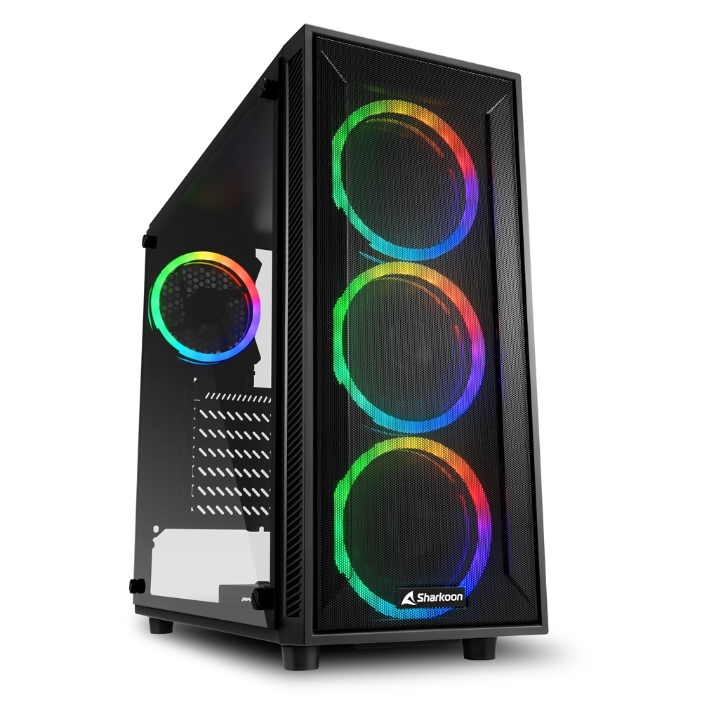 Carcasa Sharkoon TG4M RGB / no PSU / Side panel / 4x120mm A-RGB LED / ATX / Black photo 1