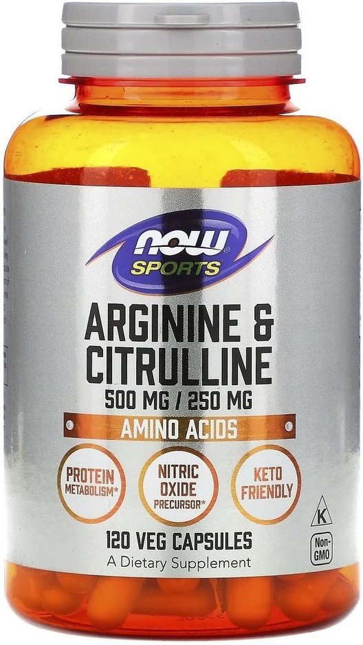 Аргинин и цитрулин Now Foods ARGININE 500mg AND CITRULLINE 250MG 120 VCAPS photo 2