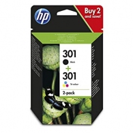 HP 301 (N9J72AE) Black and Tri-color Ink Cartridge for DeskJet 1000, DeskJet 1050, DeskJet 1050A, DeskJet 2000, DeskJet 2050, DeskJet 2050A, DeskJet 2054A, DeskJet 3000, DeskJet 3050, DeskJet 3050A, DeskJet 3020A, DeskJet 3054A, black 190 p./ Colour 165 p thumbnav 1