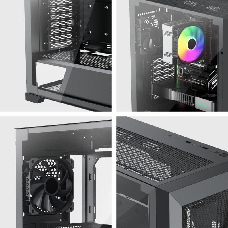 Корпус XILENCE Xilent X | XG151 / w/oPSU / with Tempered Glass Side Panel / 3x ARGB 120mm + 1x120mm / ATX / Black photo 7